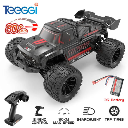 Teeggi 4WD 2.4G RC Drift Car 80KM/H 1:14 High Speed Off-Road Racing Car Brushless 3S Remote Controller Car Truck Toy For Gift.