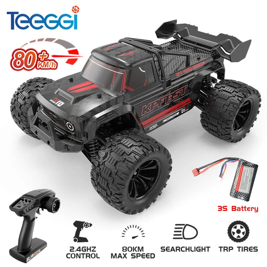 Teeggi 4WD 2.4G RC Drift Car 80KM/H 1:14 High Speed Off-Road Racing Car Brushless 3S Remote Controller Car Truck Toy For Gift.