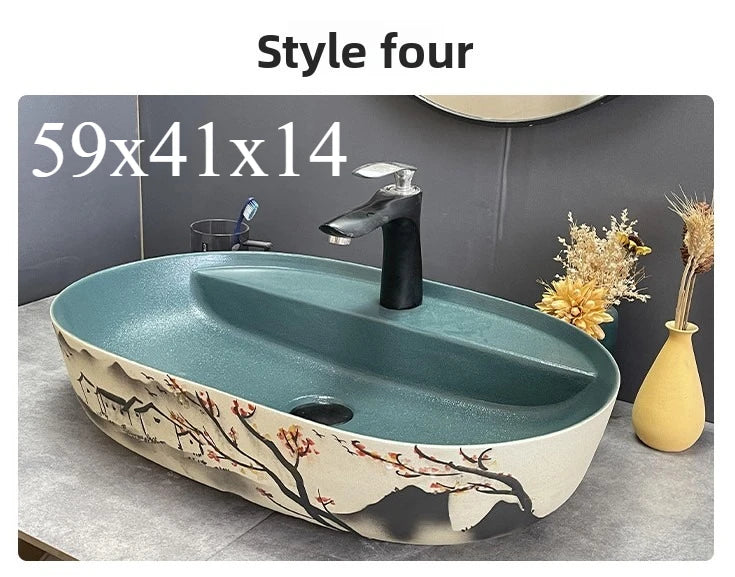 Modernes Badezimmerwaschbecken im nordischen Stil zum Waschen von Händen und Gesicht, minimalistisches Design, individuell gestaltet