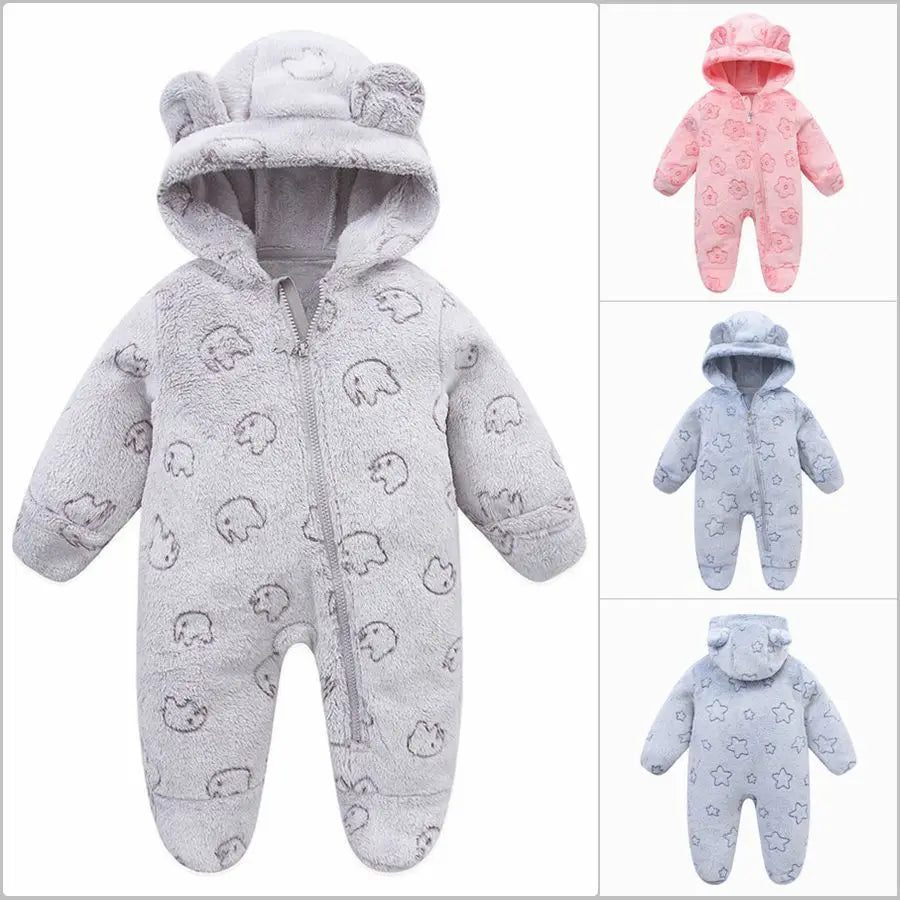 Somenie Unisex Baby Verdickte Onesie Kleidung für Herbst Winter Oberbekleidung Jungen Mädchen Niedliche Cartoon Fleece Warmer Body.