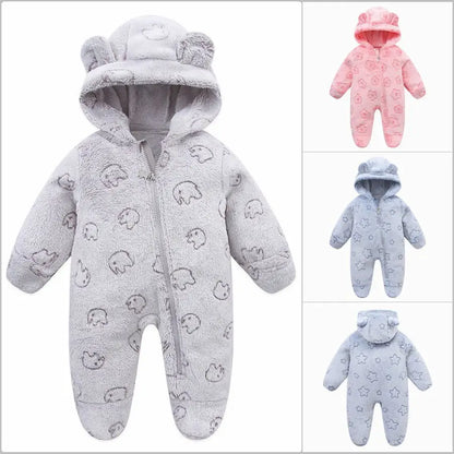 Somenie Unisex Baby Verdickte Onesie Kleidung für Herbst Winter Oberbekleidung Jungen Mädchen Niedliche Cartoon Fleece Warmer Body.