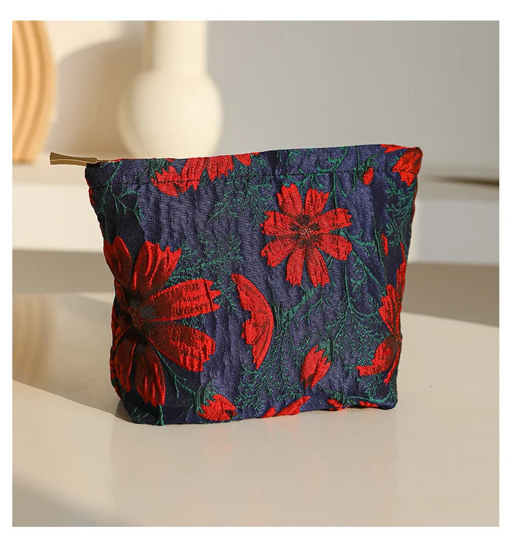 Mini Female Cosmetic Bag Portable Red Soft Small Sanitary Napkin Storage Bag Commuter Coin Key Bag Portable Bank Card Bag