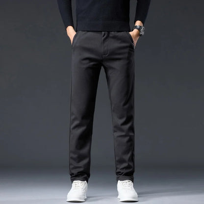 Male Brand Jeans Clothing Light Luxury Stretch Looes Fit Pants Comfortable Soft Business Fashion Straight Casual Denim Trousers