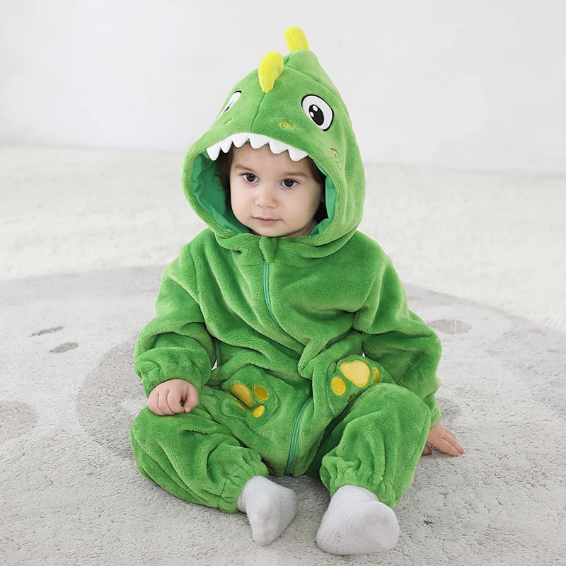 Sully Kigurumis Baby Mädchen Kleidung Stram pler Winter weich warm Säugling Jungen Bodysuit Cosplay Pika Kapuze Reiß verschluss Overalls.