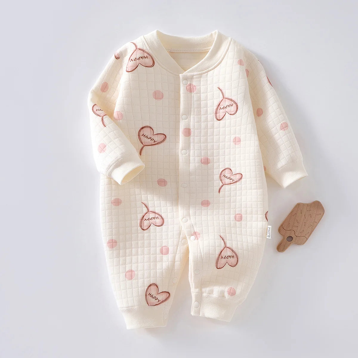 AYNIGIELL Baby Warm Overall Herbst und Winter Baby Baumwolle Kleidung Neugeborenen Pyjamas Niedlichen Muster Gedruckt Baby Overall.