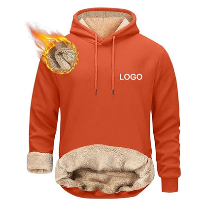 Customized Fleece Liner Hoodies Men Fashion Autumn and Winter Long Sleeve Personality Printed Sweatshirts Hoody Thick Pullovers