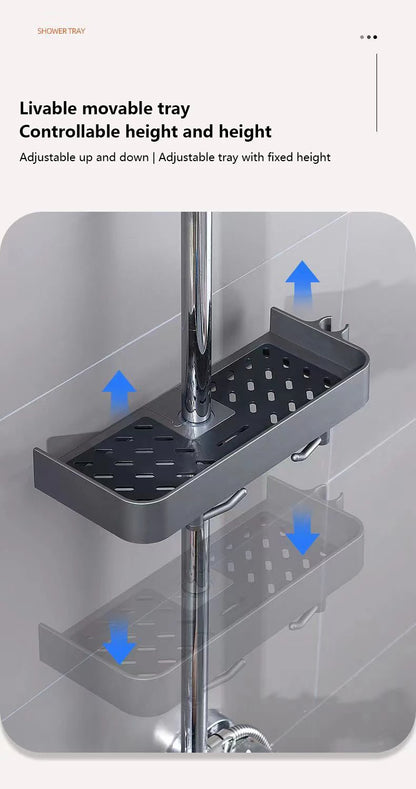 Haushalt Lift Ständer Dusche Rack Dusche Gel Lagerung Rack Badezimmer Perforation-Freies Dusche Stange Tablett