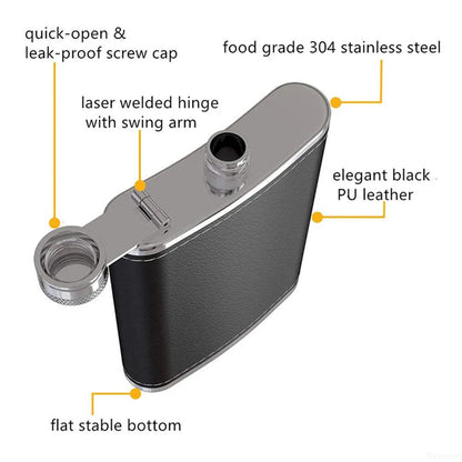 Outdoor Pocket Wine Bottle Pot Cup 9 Oz Mini Hip Flask Whiskey Wine Flask Stainless Steel Portable Metal Alcohol Men Flagon.