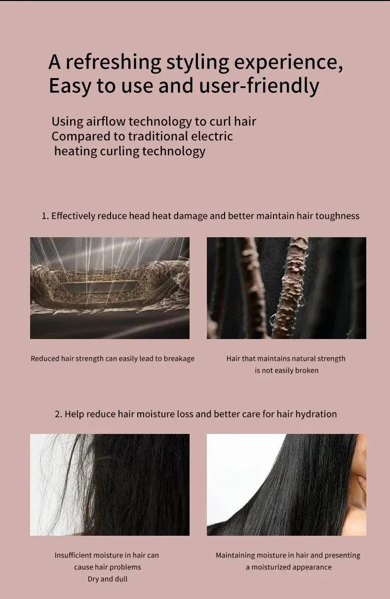 6IN1 Multi Hair Styler, 1300W High Power, Combines Drying, Straightening and Curling Functions, Suitable for Home and Salon Use