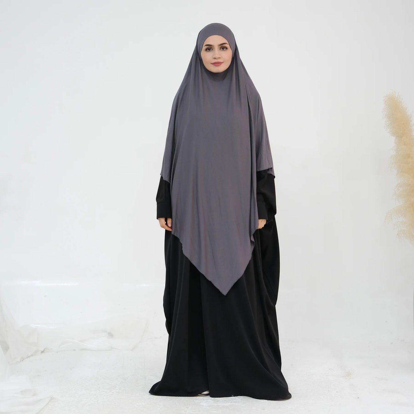 Extra Long Khimar Hijab Scarf Jersey Cotton Muslim Prayer Clothes Islamic Jilbab Khimars for Women Hijabs Veil Niqab Ramadan Eid.