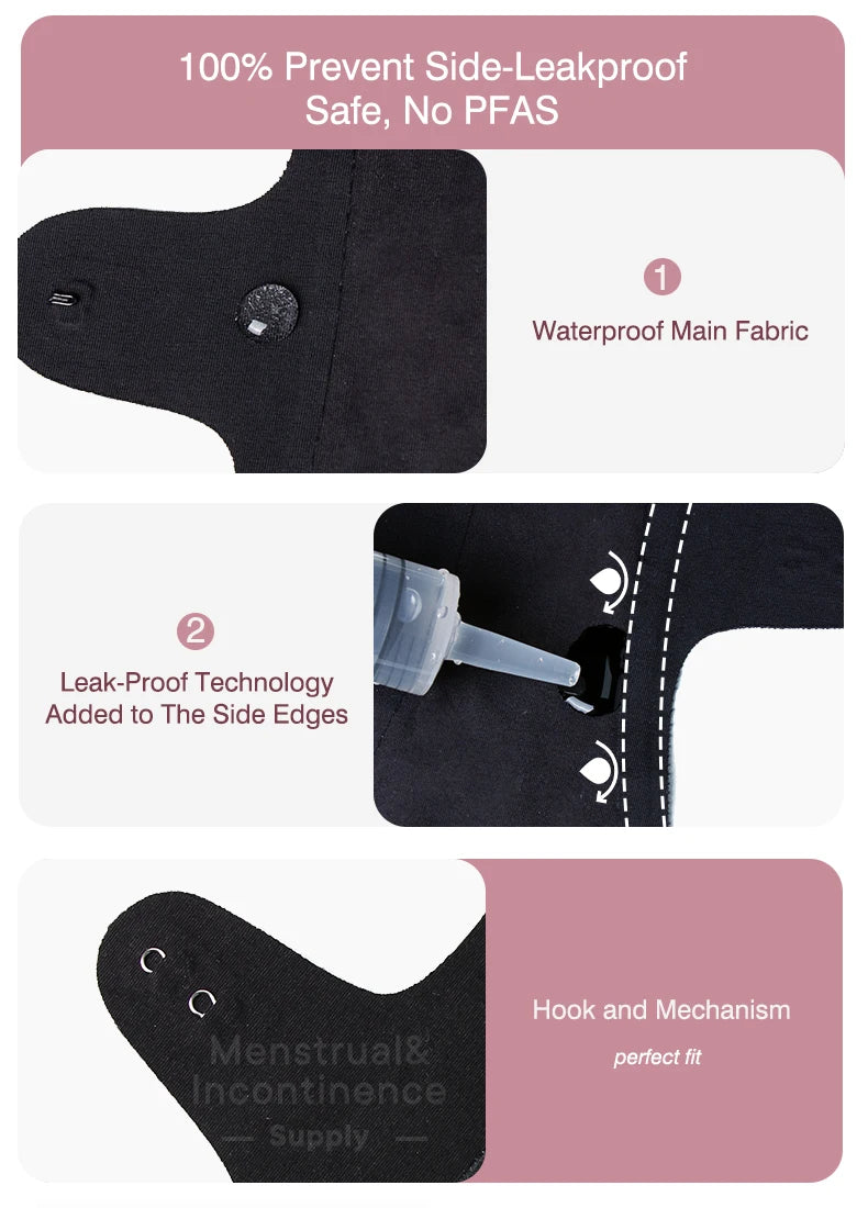 Eco-cotton Reusable Panty Liner Washable Soft Women's Menstrual Pad Sanitary High Absorbency Period Cloth Pads Breathable.