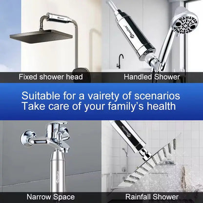 Wheelton SPA Bathing Remove Chlorine Water Filter Purifier Shower Filtration Soft Water Attach Extra 3 Cartridges.