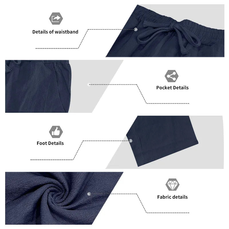 Cross-border Autumn Linen Men's Casual Suit Loose Hooded Henley Shirt Long Sleeve Pants Suit.