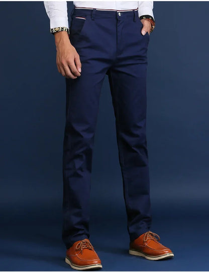 Classic Style Men Spring Summer Thin Casual Pants Fashion Business Cotton Solid Color Office Trousers High Quality Men Trousers.