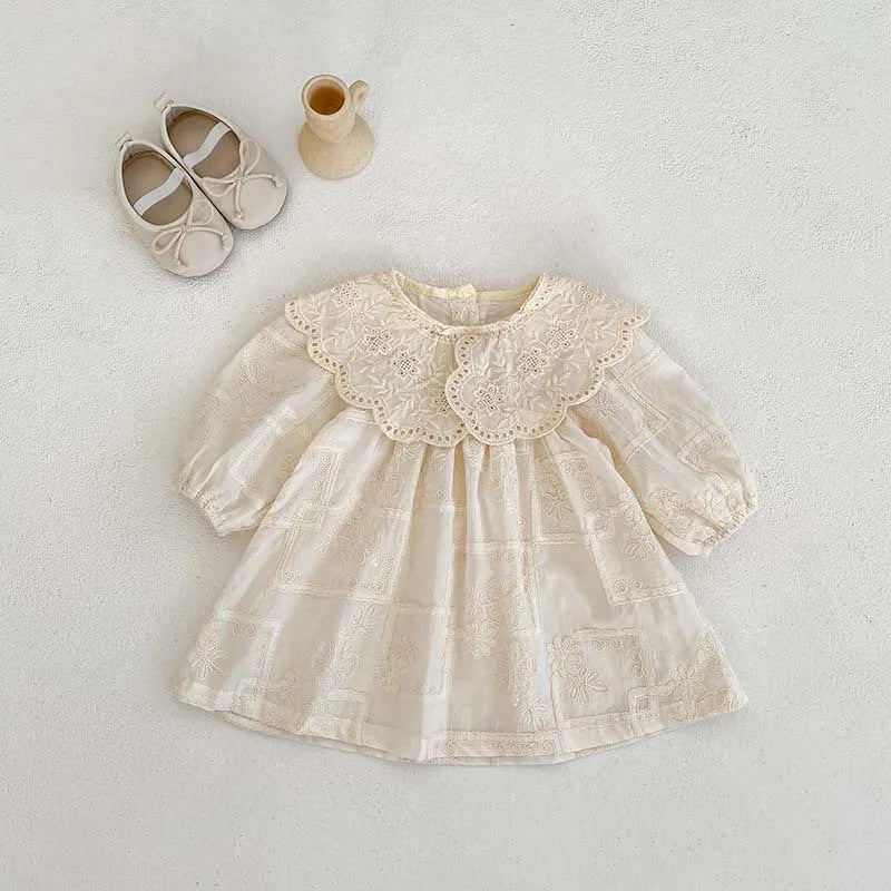 Frühling Baby Body Schwestern Kleid Blume Stickerei Kleid für Kleinkind Mädchen Kleinkind Outfit