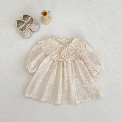Frühling Baby Body Schwestern Kleid Blume Stickerei Kleid für Kleinkind Mädchen Kleinkind Outfit
