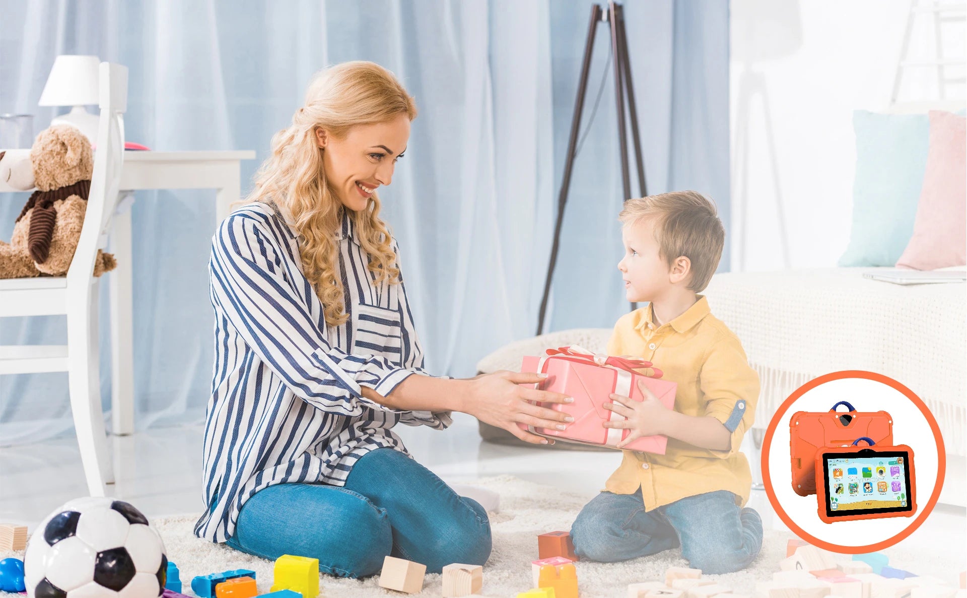 New Cartoon Pattern Kids Tablet 7 Inch Quad Core 4GB RAM 64GB ROM Android Learning Education Games Tablets Children's Gifts.