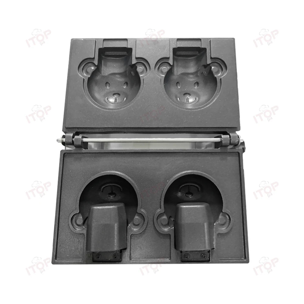 Commercial Taiyaki Bear Shaped Waffle Maker 1800W Open Mouth Bear Shape Waffle Machine Ice Cream Waffle Iron Maker.