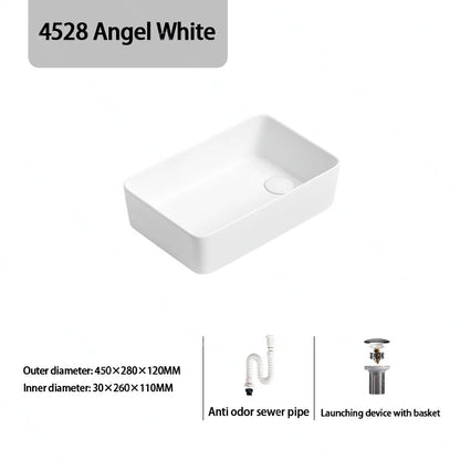 Luxuriöses Keramikgefäßwaschbecken, quadratisches Badezimmerwaschbecken, Arbeitsplatte, Kunstwaschbecken für Waschtischplatte, Keramik-Badezimmerwaschbecken für den Heimgebrauch