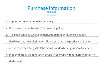 Barrowch ITX Open Frame Aluminum Alloy Water-cooling Computer Case DIY Adjustable Angle PFT-01.