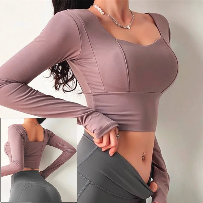 Cloud Hide Black Beauty Back Yoga Shirts Women Long Sleeve Blouse Plus Size Sports Gym Fitness Top Running T-Shirt Workout Shirt