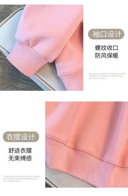 175 kg Plus Size Damen Büste 170 Frühling Herbst Lose Rundhals Langarm Bedrucktes Sweatshirt Schwarz Rosa 5XL 6XL 7XL 8XL 9XL.