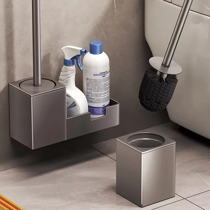 Kein Stanzen Badezimmer-Toilettenregal/Badezimmer-Wandbehang-Toilettenregal/Toilettenbürstenaufbewahrung