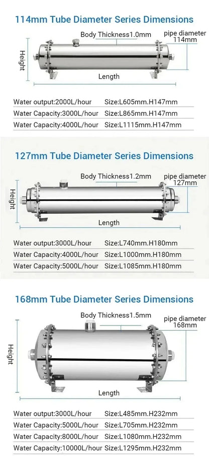 DIVEDEER 304 Stainless Steel Water Purifier PVDF Ultra Filtration Water Purifier Commercial Home Kitchen Direct Drinking Filter.