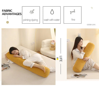 Body Pillow Pregnancy Pillows Chin Lumbar and Leg Support Stomach and Back Sleepers Adjustable Bendable Roll Pillow for Sleeping.