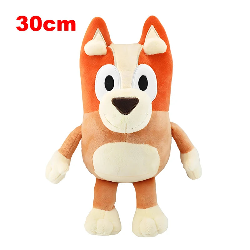 20/30CM Bluey Bingo Plush Dolls Cute Cartoon Christmas Hat And Shining Star Eye Anime Figure Stuffed Toys Birthday Gift For Kids.