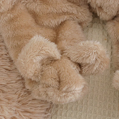 Herbst und Winter Neue Baby Plüsch Klettern Kleidung Baby Warme und Dicke Cartoon Hund Kaninchen Nette Baumwolle Kleidung für 0-2 jahre