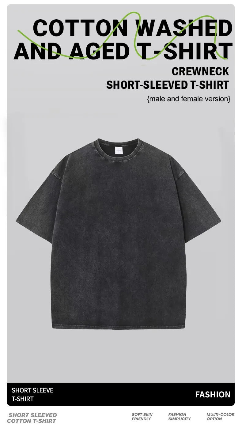 Earnivorous Plant Pattern Washed T-Shirts Men Breathable Cotton Casual T Shirt Soft Summer Comfortable Crewneck Short Sleeve.