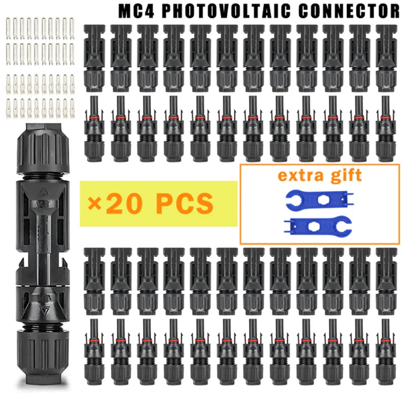 10/20/50/100/300/400PCS Photovoltaic Solar Connector Kit Plug 1000V 30A connectors for solar panels PV/MC Cable 2.5/4/6mm².