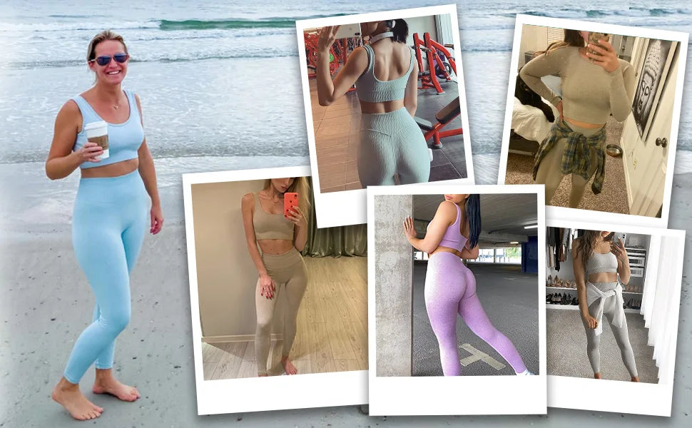 2/3 Piece Set Women Gym Wear Seamless Yoga Set Sports Bra Crop Top High Waist Leggings Fitness Sportswear Workout Outfits Woman.