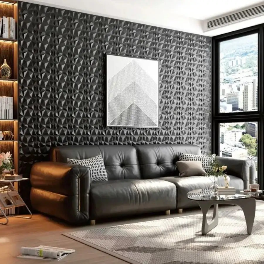 12/20/30pcs 3D pvc wall panels for indoor wall decoration, for living room hall bedroom hotel office,including tape