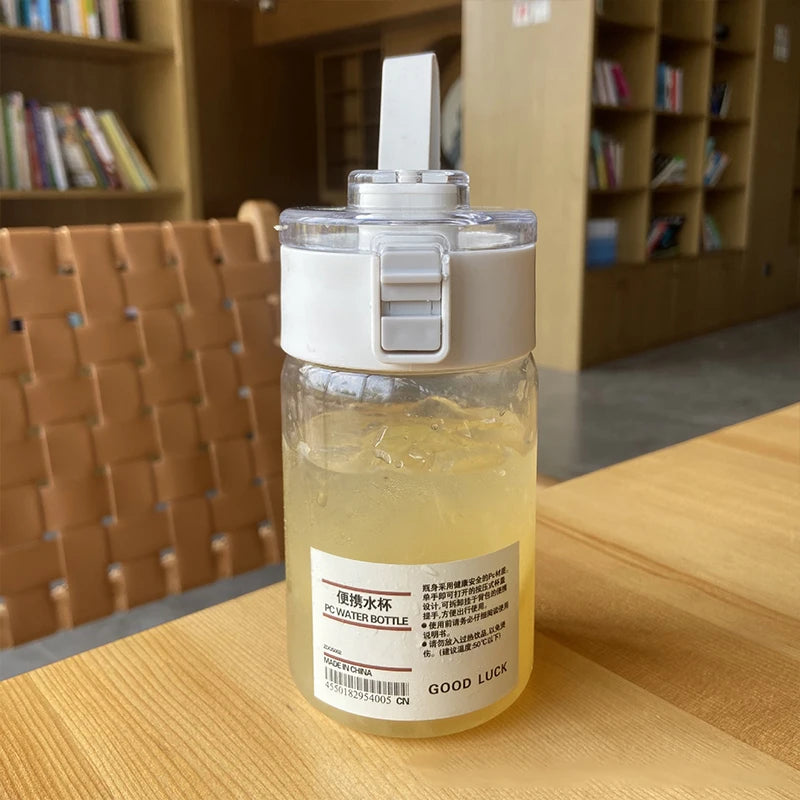 Plastic Water Bottle Water Cup with Lifting Rope Simple Large Capacity Leakproof Drop Resistant and Transparent Water Bottle.