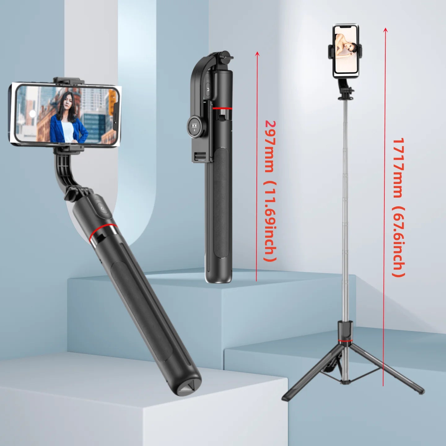 FGCLSY Selfie Stick Tripod Extendable Wireless Bluetooth Remote Portable Smartphone Tripod Stand Mount For iOS Android Phone