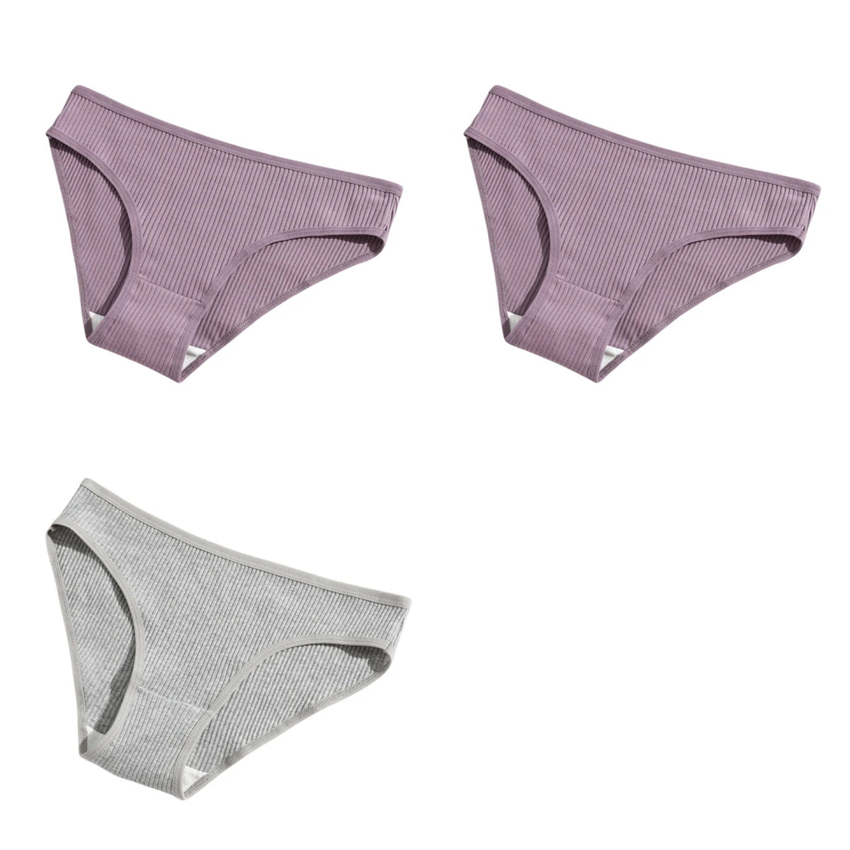 3Pcs/Set Cotton Panties Women Low Waist Underwear Seamless Briefs Solid Color Sports Breathable Underpants Female Lingerie