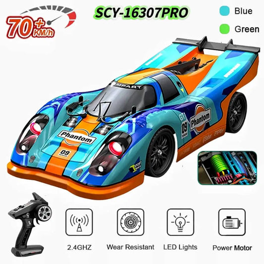 16307PRO 1:16 70KM/H Brushless Remote Control Car High Speed Drift Racing Car Four Wheel Drive Off Road Vehicle Boys Toy Gift.