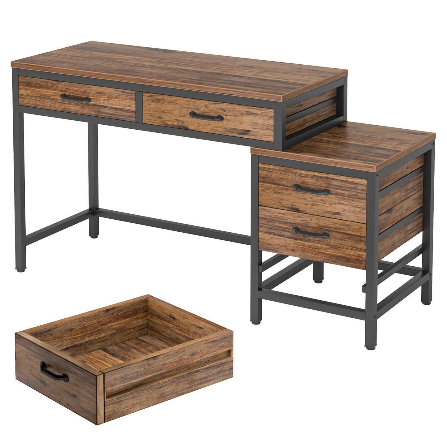 Tribe signs Computer tisch mit 3 Schubladen, 59-Zoll-PC-Schreibtisch mit reversiblen Schubladen, industrielle Arbeits schreibtisch arbeitsplatz