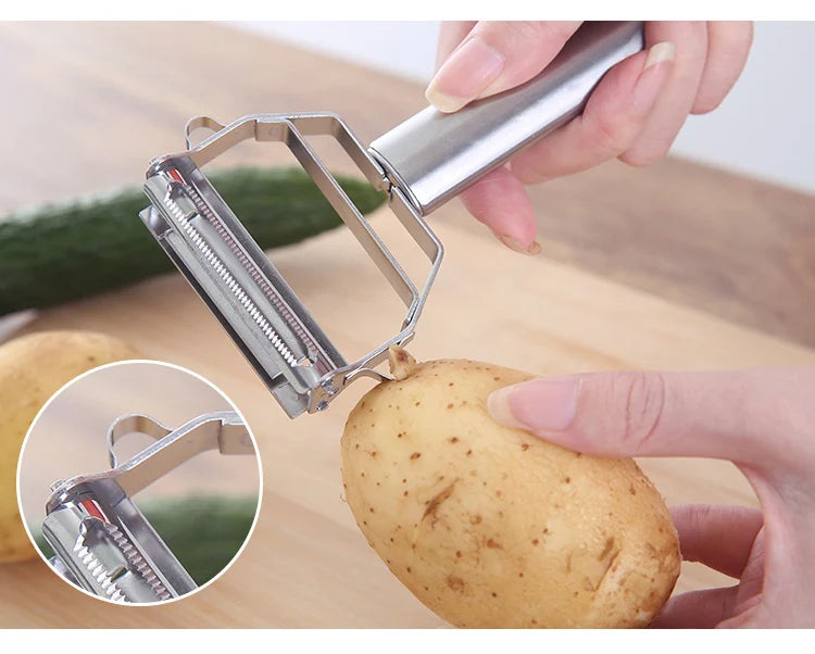 Multifunctional Stainless Steel  Kitchen Peeler Fruit Vegetable Potato Carrot Cucumber Grater Julienne Durable Vegetable Slicer.