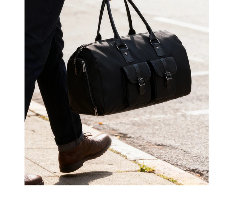 2025 Neue wasserdichte Herren-Wochenendreisearbeit mit großer Kapazität, multifunktionale Handgepäckaufbewahrung, 2-in-1-Anzugtasche.