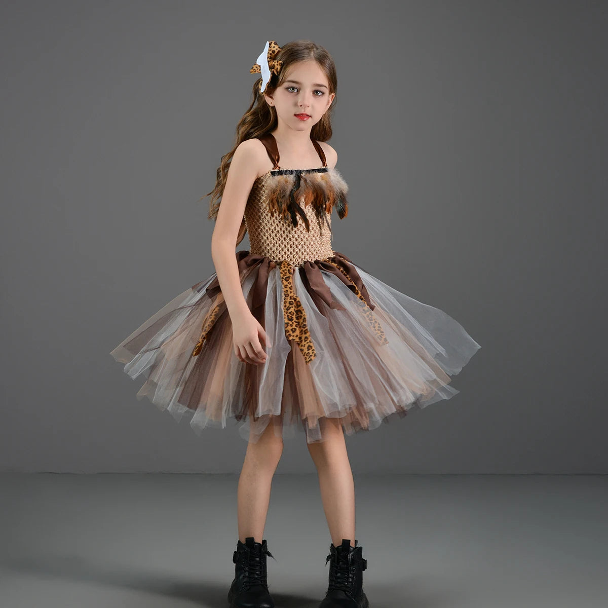 Höhlenmädchen-Kostüm für Kinder, Halloween-Tutu-Kleid, wilder Mann, Baby, Cosplay, Geburtstag, Dschungel, Karneval, Party, Kleider, ausgefallenes Tutus-Outfit.