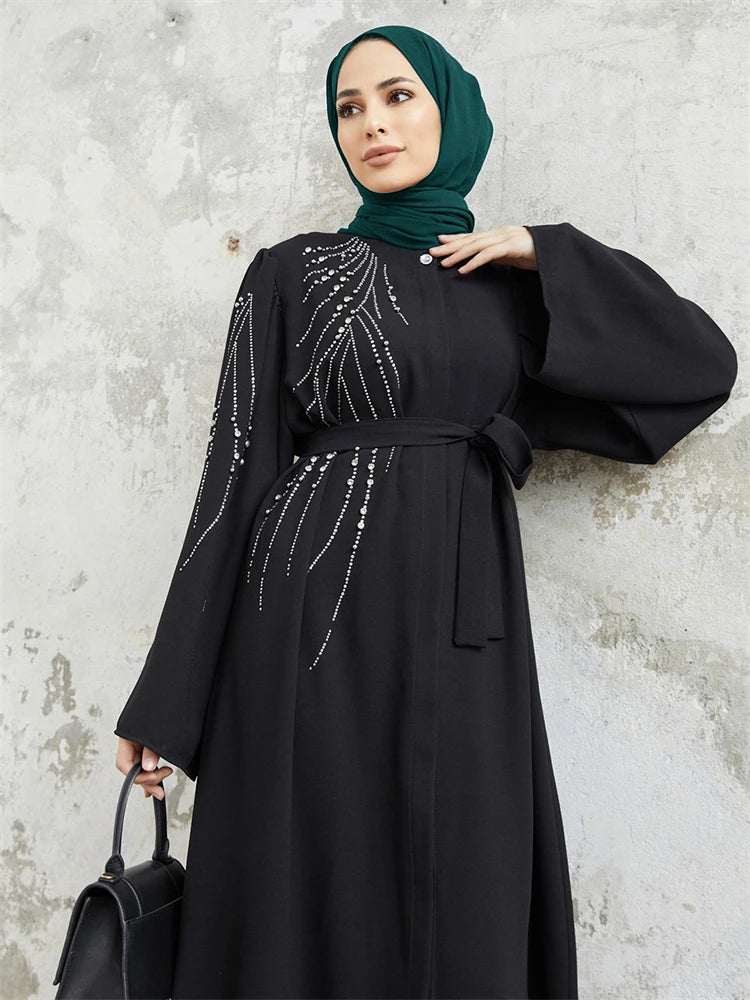 Ramadan Eid Dubai Elegant Abaya Kebaya Islam Muslim Kaftan Modest Dress For Women Robe Musulmane Caftan Marocain Femme Vestidos.