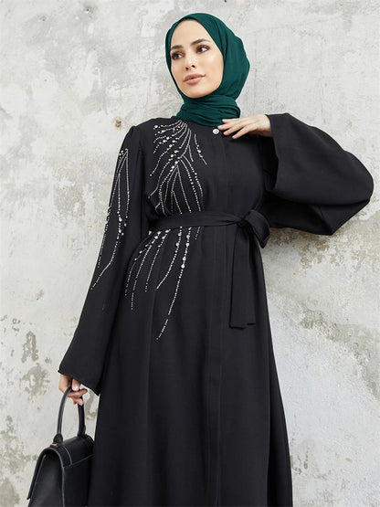 Ramadan Eid Dubai Elegant Abaya Kebaya Islam Muslim Kaftan Modest Dress For Women Robe Musulmane Caftan Marocain Femme Vestidos.