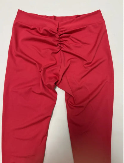 Women V Back Sports Yoga Leggings High Waist Scrunch Gym Sports Leggins Elastic V Cut Training Pants Workout Tights