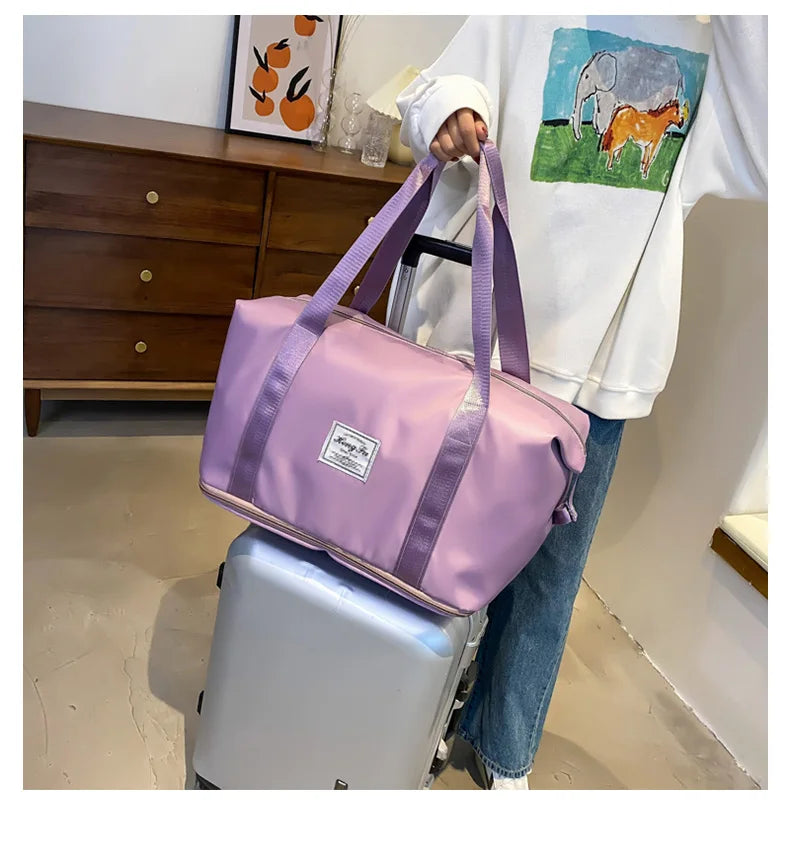 UNIXINU Carry On Travel Duffle Bag Nylon Waterproof Sports Gym Tote Bags for Women Large Capacity Storage Luggage Handbag.