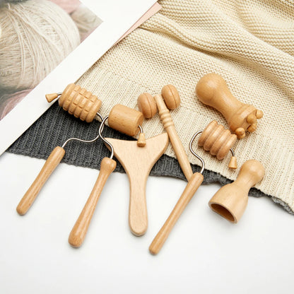 Wooden Facial Lifting Massage Facial Maderotherapy Masajeador Kit Gua Sha Tool Wood Therapy Wrinkle Remover Relaxation Skin Care.