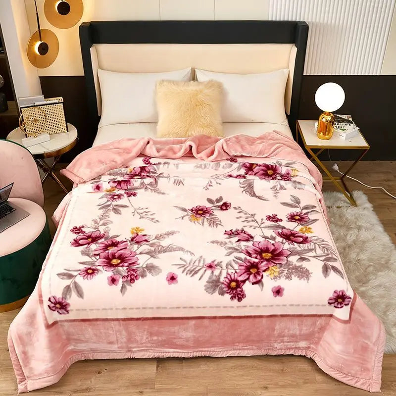 150x200cm Raschel Blanket Thick Double-layer Soft Plush Quilt Double Sided Velvet Winter Dormitory Office Sofa Warm Bed Sheet