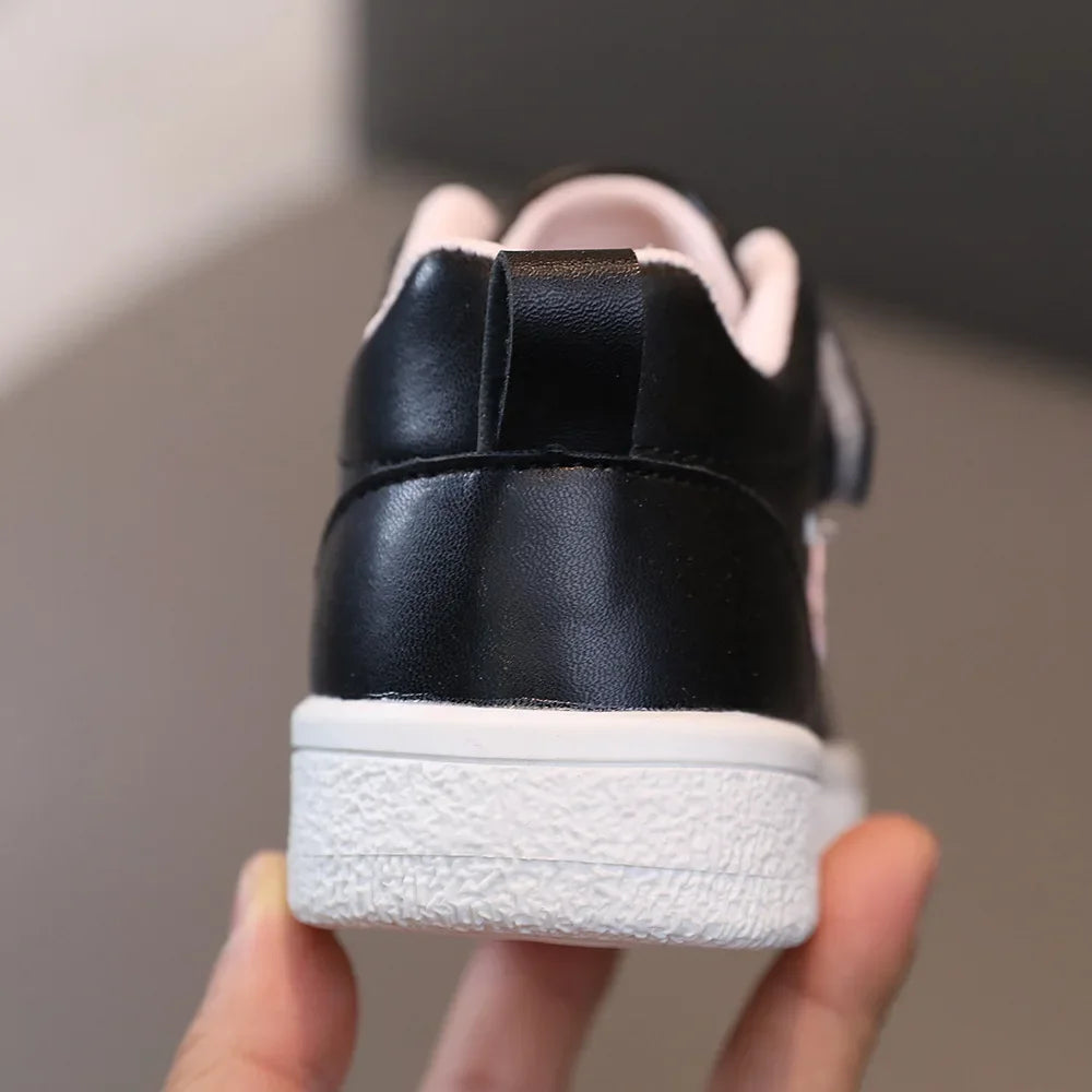 Children's Sports Shoes 2024 Spring and Autumn New Cute Girls' Sneakers Versatile Soft Breatheable Hook & Loop Fashion Kids Shoe.